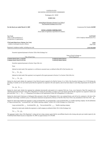 Thumbnail Seneca Foods
 10-K Annual Report 