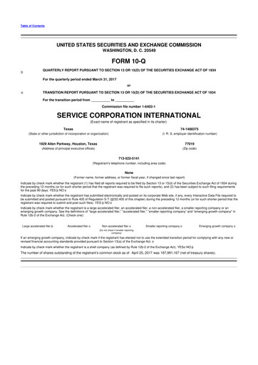 Vorschaubild Service Corporation International
 10-Q Quartalsbericht 2017 