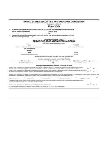 Vorschaubild Service Corporation International
 10-Q Quartalsbericht 2020 