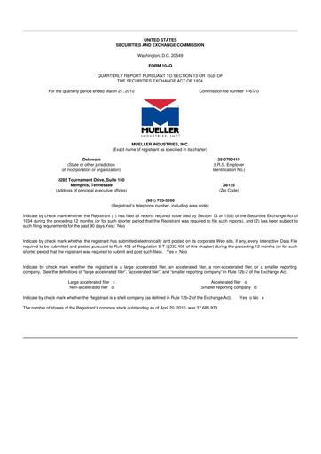 Thumbnail Mueller Industries
 10-Q Quarterly Report FY 