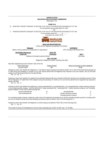 Thumbnail Mueller Industries
 10-Q Quarterly Report FY2021 