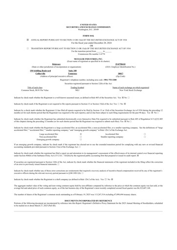 Thumbnail Mueller Industries
 10-K Annual Report 2024