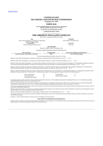 Thumbnail Sherwin-Williams 10-K Annual Report 2023