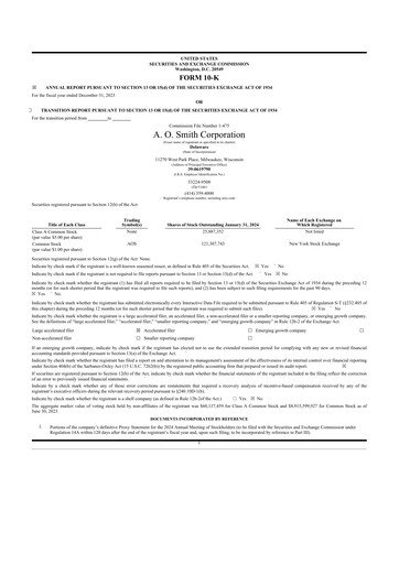 Thumbnail A. O. Smith 10-K Annual Report 2023