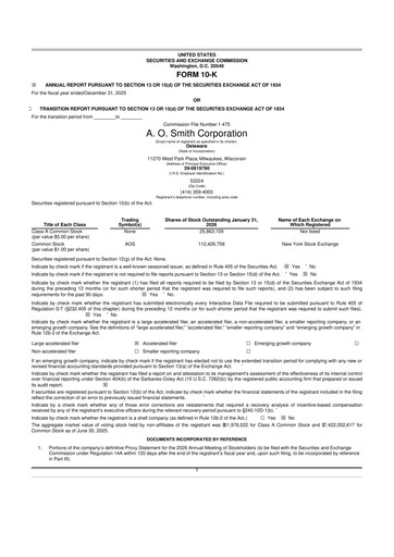Thumbnail A. O. Smith 10-K Annual Report 2025