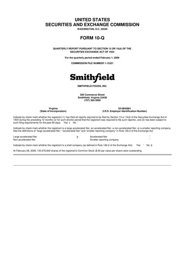 Thumbnail Smithfield Foods 10-Q Quarterly Report FY 