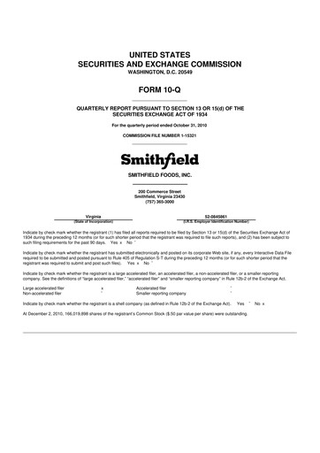 Thumbnail Smithfield Foods 10-Q Quarterly Report FY2011 