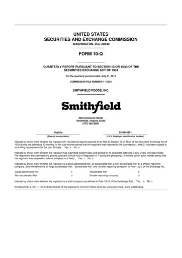 Thumbnail Smithfield Foods 10-Q Quarterly Report FY2012 