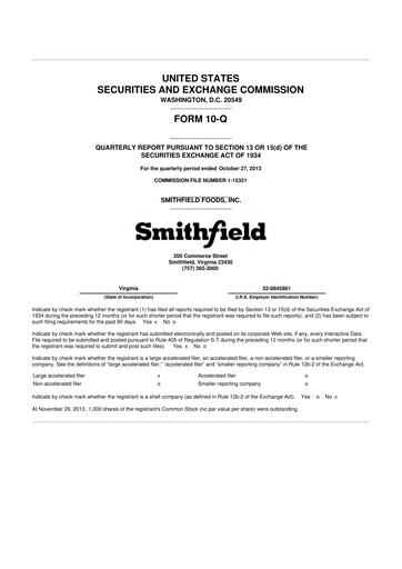 Thumbnail Smithfield Foods 10-Q Quarterly Report FY2014 