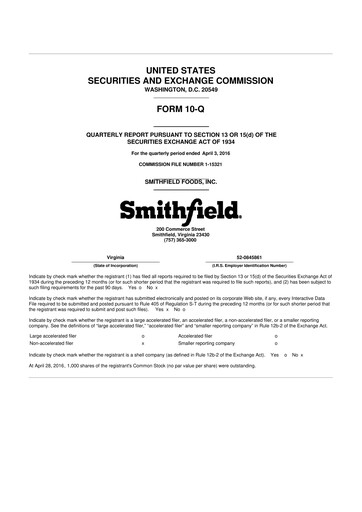 Thumbnail Smithfield Foods 10-Q Quarterly Report FY2016 