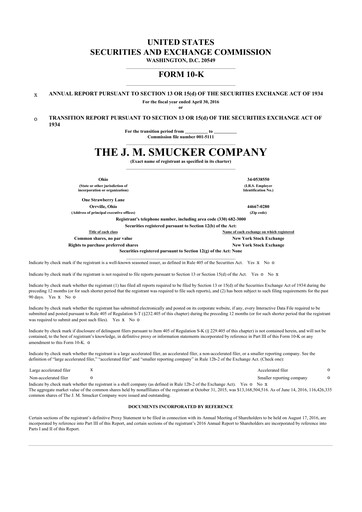 Thumbnail J.M. Smucker Company 10-K Annual Report 2016