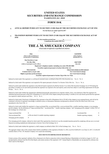 Thumbnail J.M. Smucker Company 10-K Annual Report 2017