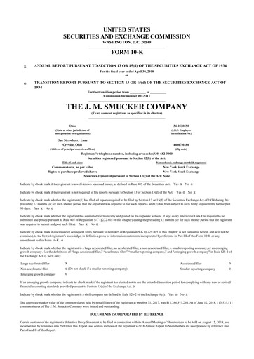 Thumbnail J.M. Smucker Company 10-K Annual Report 2018