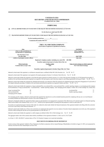 Thumbnail J.M. Smucker Company 10-K Annual Report 