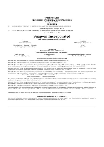 Thumbnail Snap-on 10-K Annual Report 2021