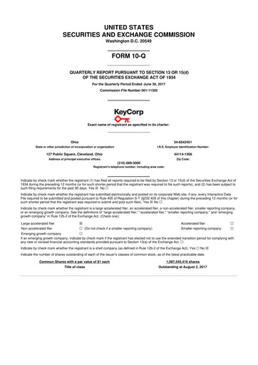 Thumbnail KeyCorp (KeyBank) 10-Q Quarterly Report FY2017 