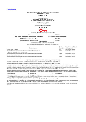 Thumbnail KeyCorp (KeyBank) 10-K Annual Report 2019