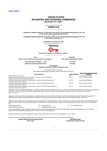 Thumbnail KeyCorp (KeyBank) 10-Q Quarterly Report FY2023 