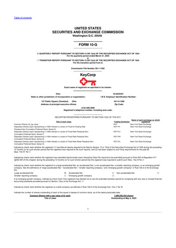 Thumbnail KeyCorp (KeyBank) 10-Q Quarterly Report FY2025 