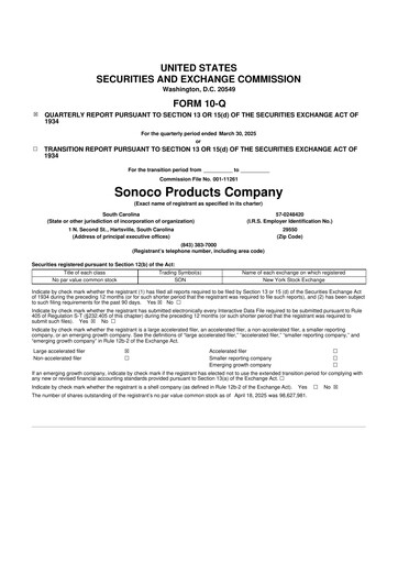 Thumbnail Sonoco 10-Q Quarterly Report FY2025 