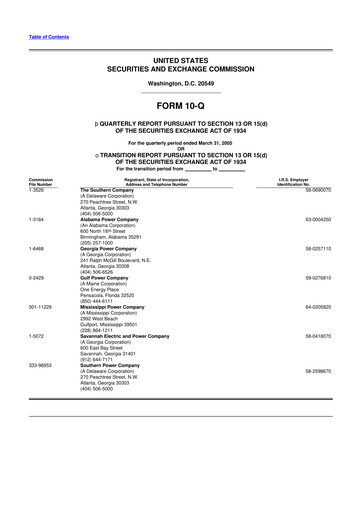 Thumbnail Southern Company 10-Q Quarterly Report FY 
