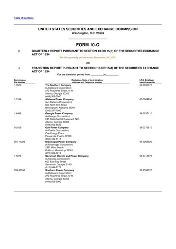 Thumbnail Southern Company 10-Q Quarterly Report FY 
