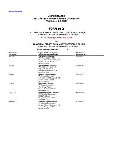 Thumbnail Southern Company 10-Q Quarterly Report FY 