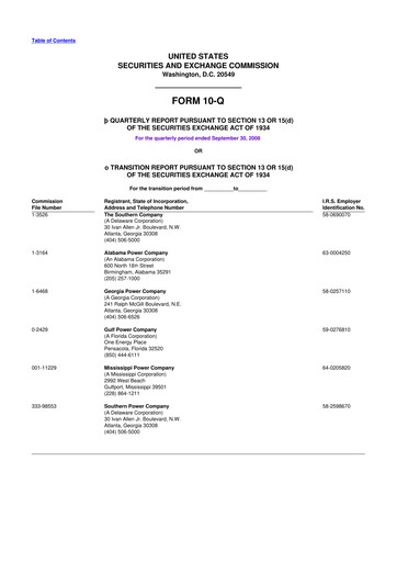 Thumbnail Southern Company 10-Q Quarterly Report FY 