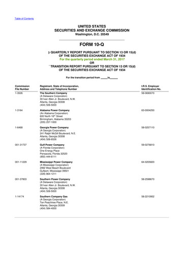 Thumbnail Southern Company 10-Q Quarterly Report FY2017 
