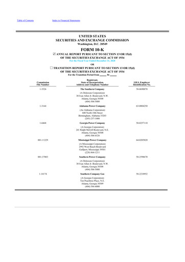 Thumbnail Southern Company 10-K Annual Report 2020
