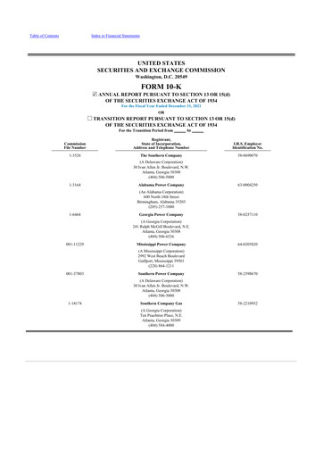 Thumbnail Southern Company 10-K Annual Report 2021