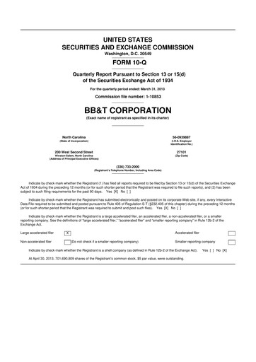 Thumbnail Truist Financial Corporation 10-Q Quarterly Report FY2013 
