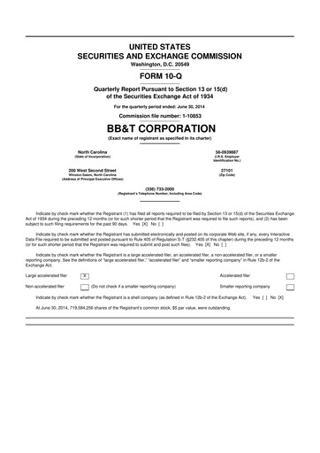 Thumbnail Truist Financial Corporation 10-Q Quarterly Report FY2014 