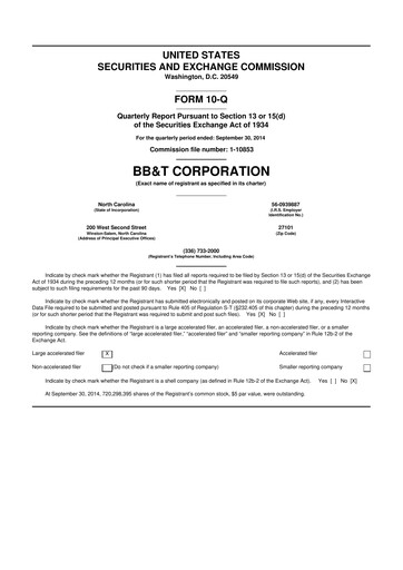 Thumbnail Truist Financial Corporation 10-Q Quarterly Report FY2014 