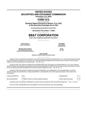 Thumbnail Truist Financial Corporation 10-Q Quarterly Report FY2015 
