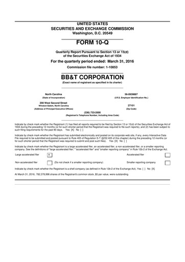 Thumbnail Truist Financial Corporation 10-Q Quarterly Report FY2016 