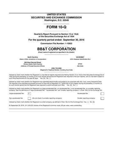 Thumbnail Truist Financial Corporation 10-Q Quarterly Report FY2016 
