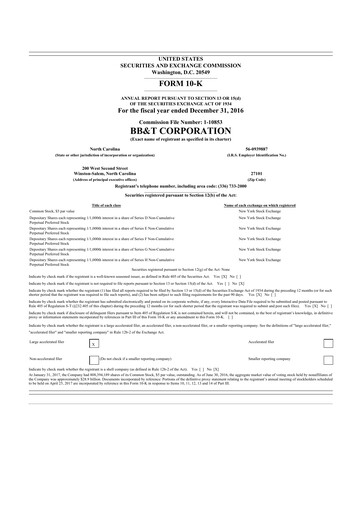 Thumbnail Truist Financial Corporation 10-K Annual Report 2016