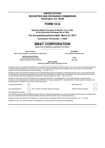 Thumbnail Truist Financial Corporation 10-Q Quarterly Report FY2017 