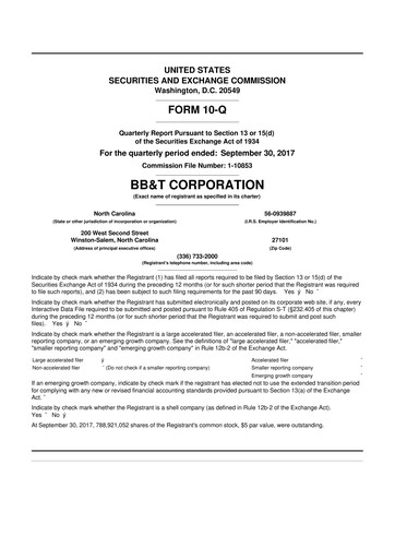 Thumbnail Truist Financial Corporation 10-Q Quarterly Report FY2017 