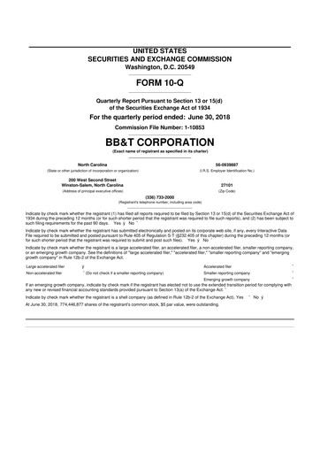 Thumbnail Truist Financial Corporation 10-Q Quarterly Report FY2018 