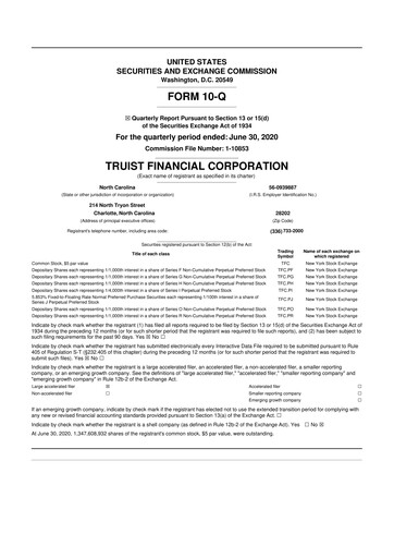 Thumbnail Truist Financial Corporation 10-Q Quarterly Report FY2020 
