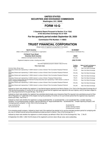 Thumbnail Truist Financial Corporation 10-Q Quarterly Report FY2020 