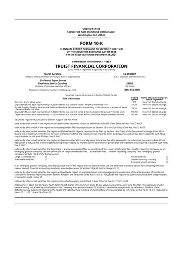 Thumbnail Truist Financial Corporation 10-K Annual Report 2021