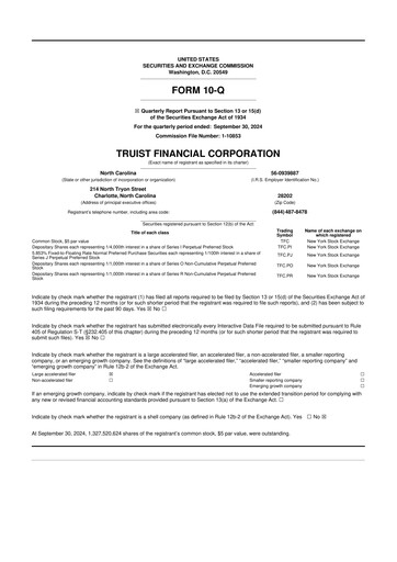 Thumbnail Truist Financial Corporation 10-Q Quarterly Report FY2024 