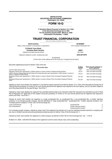 Thumbnail Truist Financial Corporation 10-Q Quarterly Report FY 