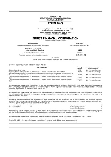 Vorschaubild Truist Financial Corporation 10-Q Quartalsbericht 2026 