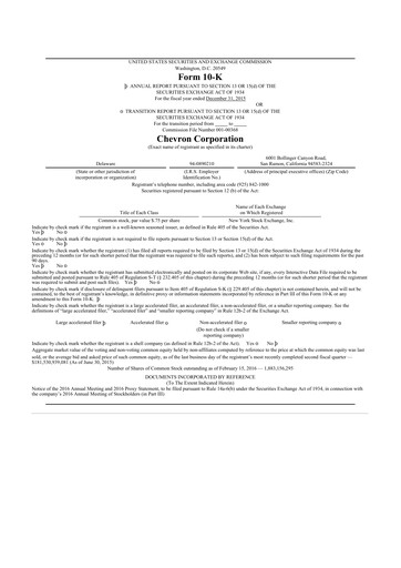 Thumbnail Chevron 10-K Annual Report 2015