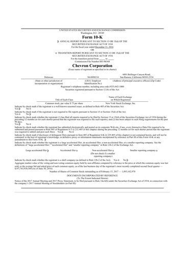 Thumbnail Chevron 10-K Annual Report 2016