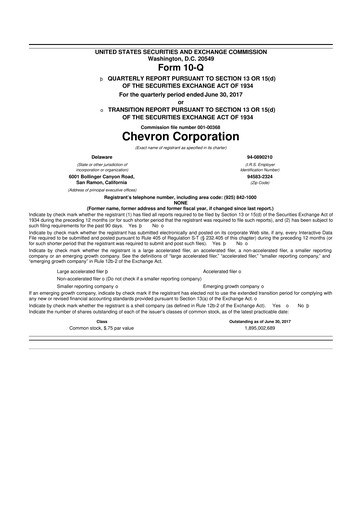 Thumbnail Chevron 10-Q Quarterly Report FY2017 